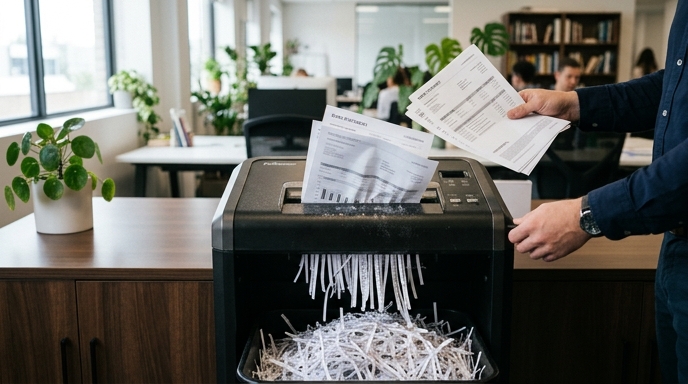 Cover image for Micro-Cut Paper Shredders for Financial Privacy: DIN 66399 Security Levels